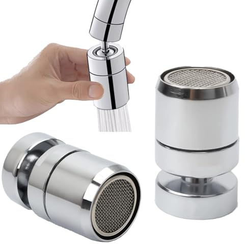 2 Stück Schwenkbarer Wasserhahn-Strahlregler, Strahlregler Wasserhahn Luftsprudler - 360 Grad Drehbar Spritzwasser Geschützter Wasserhahn Sprühkopf für Wasserhähne