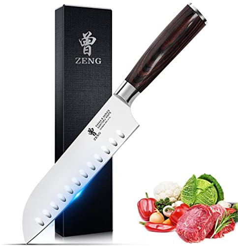 ZENG 18cm Couteau Santoku Couteau de Cuisine