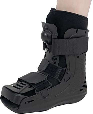 GHORTHOUD Air Cam Walker Fracture Boot Medical Inflatable Walking Boot Orthopaedic Boot for Sprained Ankle, Short Air Walker Brace for Broken Foot Achilles Tendon Injury Black (Small)