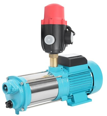 Zentrifugalpumpe 1300W Edelstahl - 4000L/H Hochdruckpumpe mit 98m Förderhöhe, IP44, Druckschalter für Bewässerung, Teich, Hauswasser