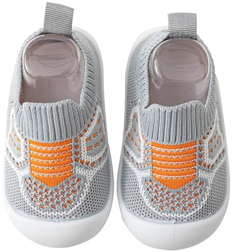 Happy Cherry lära-gå-skor baby pojkar flickor krypskor unisex småbarn tofflor mesh ventilerande barfotaskor halkfria babyskor 18–27 EU, 01 grå, 20/21 EU