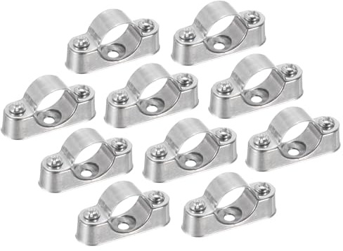 sourcing map Rohrhalterungsschelle für Rohrleitungen mit Außendurchmesser von 20 mm, Wandhalterung, Deckenhalterung, starre Rohrgurte für Metallrohre, 10 Stück