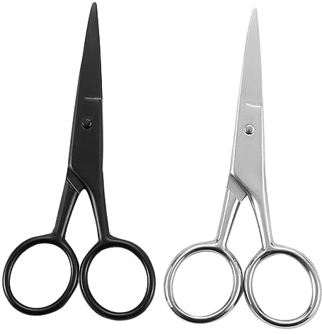 FRCOLOR Multifunktionale Körperhaarschneider 2 Stück Edelstahl Bartschere Für Männer Praktische Bartpflegezubehör Augenbrauenschneider Für Präzises Bartstyling