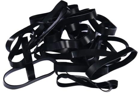 JIHUOO 100 elastici spessi in gomma nera, resistenti, larghi, resistenti, resistenti, per scuola e ufficio, 30 mm, Nero