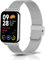 KoGiio Correa para Xiaomi Mi Band 9 Pro/Xiaomi Smart Band 9 Pro/Smart Band 8 Pro/Mi Band 8 Pro, Pulsera Repuesto Metal De Acero Inoxidabl, Hombres Mujeres Ajustable Respirable Malla Correa Plata