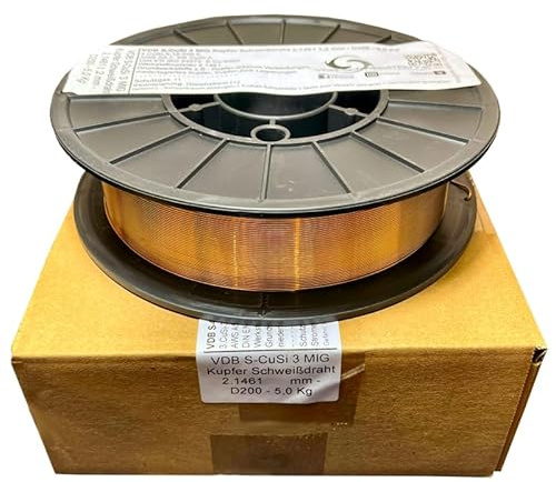 Schweissdraht Kupfer CuSi 3 MIG 2.1461 - Spule - 0,8 mm - 5,0 Kg - D200 | ER CuSi-A - S Cu 6560 Drahtelektrode auf Rolle