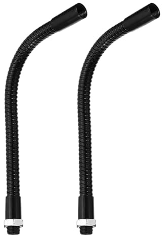 PATIKIL Universell 7,9 tum svanhalsslang, 2 st M10 fingängad, vikbar metallslang, flexibel arm, mjuk rörförlängning för lampa, gör-det-själv-utrustning, svart