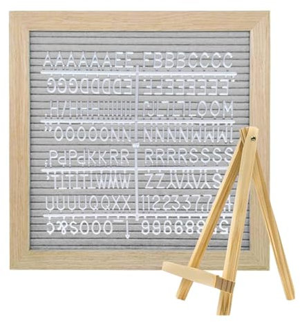 Letterboard mit Ständer | Kleine Filz Message Board | Stabile quadratische Buchstabentafel | Modische Dekoration für Zuhause, Arbeit, Muttertag, Geburtstag