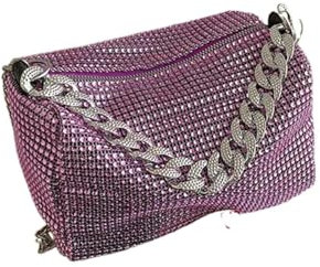 SHANBOYU Clutch-Tasche Mode Strass Abend Taschen Frauen Trend Handtaschen Frauen Party Crossbody Underarm Taschen-lila