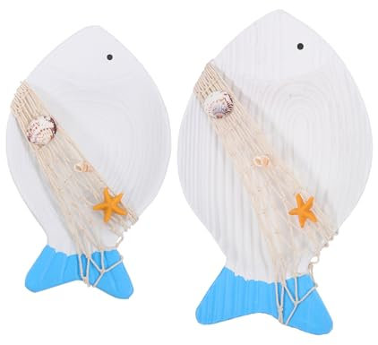 MUSISALY 2stücke Holzfische Wanddekor Fischhänge Dekoration Aus Holz Für Wohnzimmer Schlafzimmer Zimmer Deko Handwerkcoration