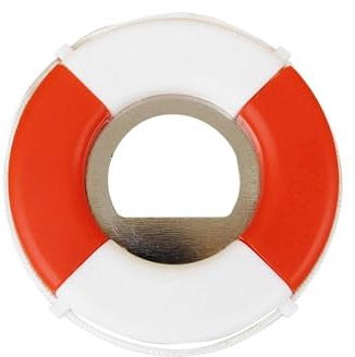 NKlaus Flaschenöffner Rettungsring Rot-Weiß, 7cm, nautische Deko, 1 Stück