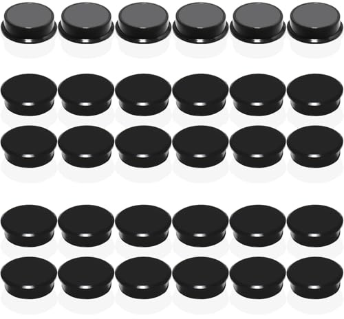 DUJEQM Magnete für Magnettafel - 30 Stück Starke Schwarz Kühlschrankmagnete – Runde Magnet Mini Magnete für Whiteboard, Magnetwand & Pinnwand – Klein Magneten, Bunte Tafelmagnete für Küche,Büro,Schule