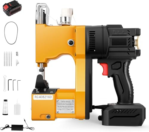 Tanniws Eléctrica Sacos Maquinas de Coser 21V 50000mAh sellador de Bolsas Industrial Maquina de Coser de Mano para Bolsa de plástico de Papel de arroz Saco de Piel de Serpiente