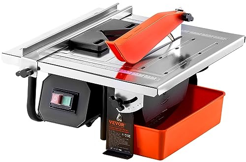 Lame en acier VEVOR7 pouces 65 Mn, scie humide pour carrelage, moteur à induction 3500 tr/min, scie humide pour coupe-carreaux avec réservoir d'eau, angle d'onglet de 0 à 45 degrés