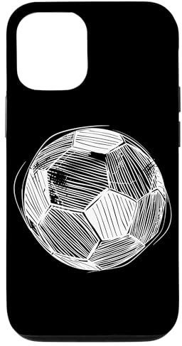 Coque pour iPhone 12/12 Pro Ballon de football Dessin au trait Football Pitch