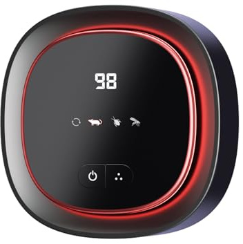 Ahuyentador de Ratas, 4 Modos Repelente Ratas y Ratones, 360° Ultrasonido Arañas, 300m² Ahuyentador de Ratones, Repelente Ultrasónico de Plagas para Mosquitos, Arañas, Polillas, Cucarachas, Hormigas