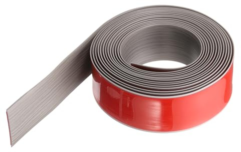 QUARKZMAN Bande De Transition De Sol 2 16.5ft Bandes De Sol En Stratifié Autoadhésives Diviseur De Sol Bandes De Revêtement De Sol Bordure En PVC Durable Pour Sols, Grain De Bois Gris