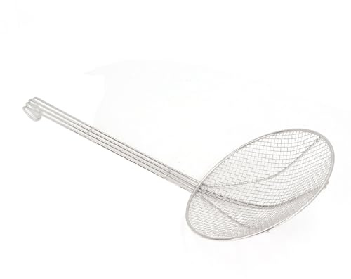 Edelstahl Skimmerlöffel 2-Pack mit langer Griff und feines Netzsieb für Kochen, Entlassen und Braten im japanischen Stil, 24cm