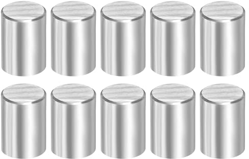 QUARKZMAN 10 Stück Zylinderstifte 12 mm x 15 mm Metallstift, 316L Edelstahl Zylindrische Dübelstifte Regalstützstift Stiftstange Befestigungselemente Metallregalstifte Silberton