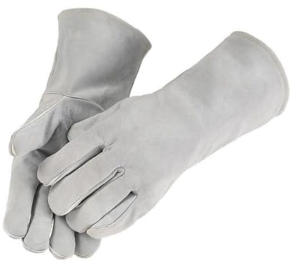 CQEAZ Leather Welding Gloves Flame Resistant Breathable Work Gloves Hand Protections from Welder and Cutting for Men and Women Work Gloves