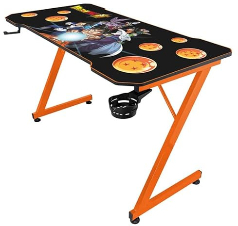 Subsonic - Bureau Gaming Ergonomique Finition Carbone avec Tapis de Souris XXL Dragon Ball pour PC Gamer - Licence Officielle