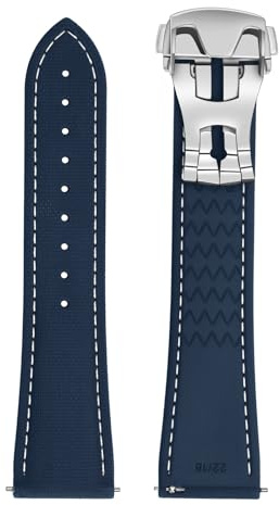 ULLCHRO Uhrarmband 20mm 22mm FKM, Uhrenarmband Herren aus Kautschuk, Wasserdichtes Gummi Armband für Sport, Uhrenarmband
