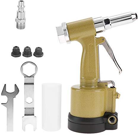 Garosa Pistola de Remaches KP-702 con Estructura Neumática Hidráulica Capas de Aluminio 3-Claw Herramienta de Bricolaje para Remaches de Acero/Aluminio Ideal para (Estilo de EE. UU.)