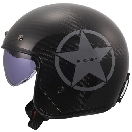 LS2, Jet Motorradhelm BOB II CARBON STAR Grey, XL