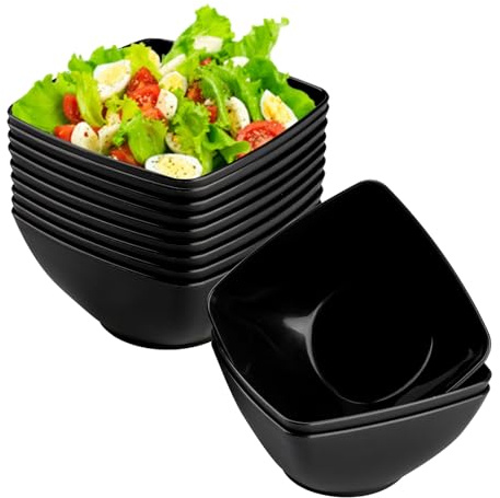 Shuqio 12er Set Schwarze Dipschalen & Snack Schalen aus PP