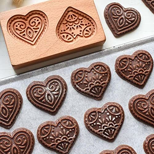 RASTKY Taglierina per Biscotti in Legno a Forma di Cuore Stampo per Biscotti Fai da Te Utensili da per Feste Cera D'api 5 Taglierina per in Legno, Stampo a Forma di Cuore, Utensile da Forno,