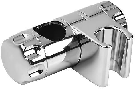 Handbrause Halterung Universal Duschkopf Halterungen Verstellbare Brausehalter Stangengleiter ABS Verchromt Dusche Halter Schieber Verstellbare Klemmhalterung für Wandstange 25 mm Duschstange