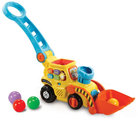 VTech-Baby Excavabola, Juguete Niños +1 Año, Excavadora Interactiva, Lanzabolas, Expulsa y Recoge, Aprende Colores, Números, Música, Objetos, Incluye Asa, Versión ESP