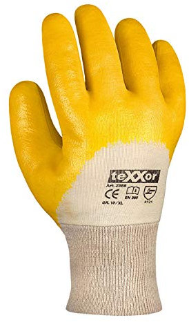 texxor 12 guanti in nitrile 2356, in maglia, confezione da 10/XL, in nitrile, guanti da lavoro