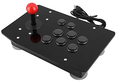 Hopcd PC Rocker Controller 3D Card-Type Buttons Fighting Game Stick Gamepad Fightstick Joystick With 8 Boutons, USB Game Handle Controller for Game Console