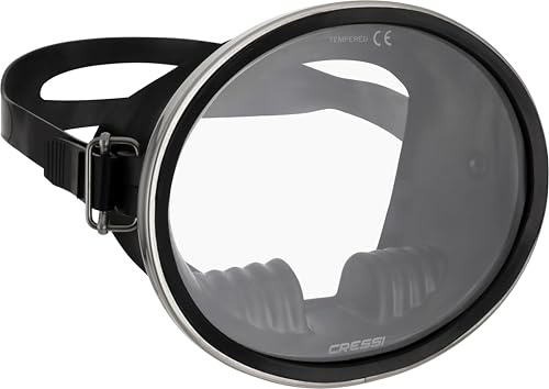 Classic Retro-Style Freediving Mask - Oval Tempered Glass Lens - Pacifico: Designed in Italy by Cressi