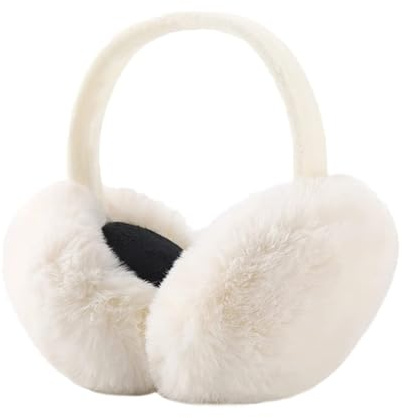 SEDEX Orejeras Térmicas para Mujer Esponjosas Felpa Cálida Plegables Adultos Protección Contra El Viento Invierno Accesorio de Esquí Moda Regalo de San Valentín para Damas Niñas, Blanco