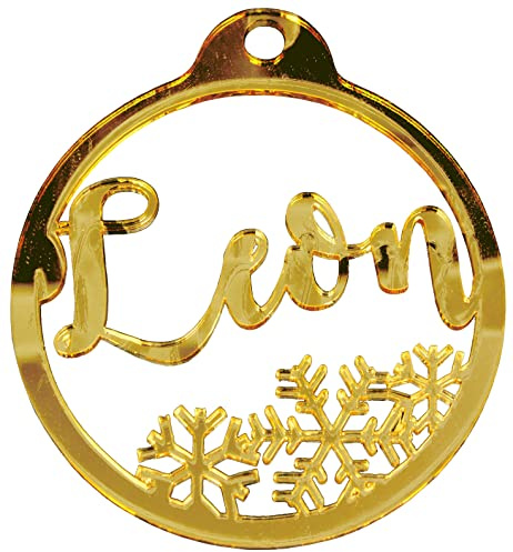 Personalisierte Weihnachtskugel Glamour Spiegeleffekt Anhänger Glas Geschenk Jeder Name Hängende Baumschmuck Xmas Acryl Dekor (Gold)