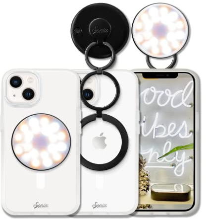 Sonix MagLink Selfie Light and Phone Ring Grip for MagSafe iPhone 17, 16, 15, 14, 13, 12 Series, Magnetic Fully Adjustable Round Ring Light