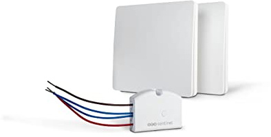 SCS Sentinel, HCN0070, Kit interrupteur Va et Vient, Module Récepteur Filaire, Deux Interrupteurs Emetteurs Extra-plats, Sans Fil et Sans Pile, 80 m en Champ Libre, Fréquence 433 MHz, DuoSwitch