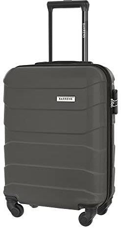 BARRENS Handgepäck Koffer Trolley 55x40x20 cm Reisekoffer Hartschalenkoffer Cabin Size Suitcase Carry On Luggage Kabinenkoffer mit 4 Rädern Zahlenschloss Teleskopgriff Groß und Leicht (Graphite)