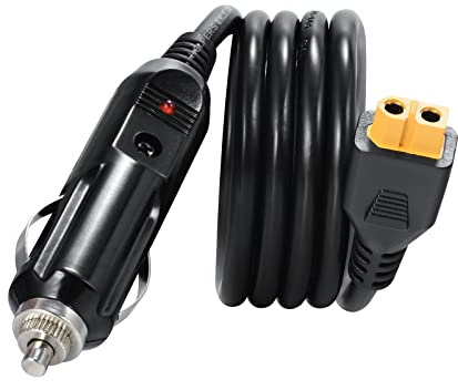 Accendisigari su DC XT60 caricabatteria da auto alimentatore 12 V 24V cavo per Powerstation Bluetti EB55 Ecoflow Delta River e altro ancora (14 AWG)