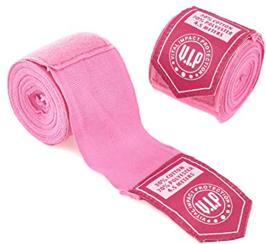 VIP Faszien-Handbandagen Innenhandschuhe zum Boxen, für MMA, Muay Thai, Kickboxen, Training & Kampfsport Unter den Handschuhen, Rose, 4.5 Metres