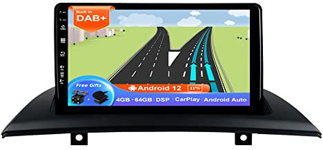 JOYX Android 12 IPS bilradio passar BMW X3 E83 (2004–2012) – inbyggd DAB – trådlös Carplay/Android Auto – [4G + 64G] – LED-kamera + MIC – 9 tum 2 Din – SWC DSP WiFi Fast Boot 360-kamera AHD 4G
