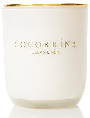 Cocorrína Candle Duftkerze im Glas - Saubere Leinen, Brenndauer bis zu 40 Stunden, Natürliche Soja-Kerze, Weihnachten Geschenk Kerze, 180g