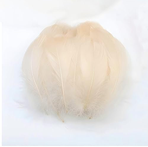 Gänsefedern Ivory/Elfenbein 7-12cm - 100 Stück (5g) - Hochwertige, Flauschige & Natürliche Federn für Basteln, Dekoration, DIY Projekte, Traumfänger, Schmuckherstellung & Mehr