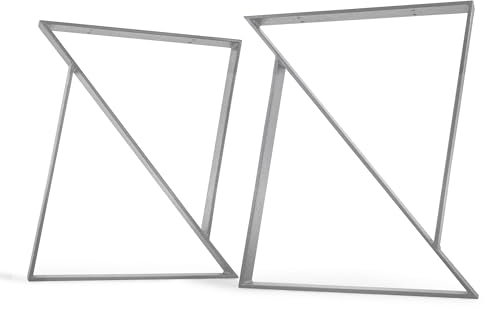 ModernLOFTart Tischbeine Metall Tischkufen 2 Stück - Tischgestell Metall aus 1cm Dickem Flachstahl Gefertigt - Tischfüße für Esstisch, Schreibtischbeine, Konferenztisch Füße