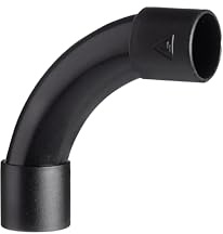 10x Rohrbogen 90°, Ø28 mm Innendurchmesser, für Elektrorohr Stangenrohr Leerrohr PVC Installation Rohr gemufft Kabelkanal, Schwarz
