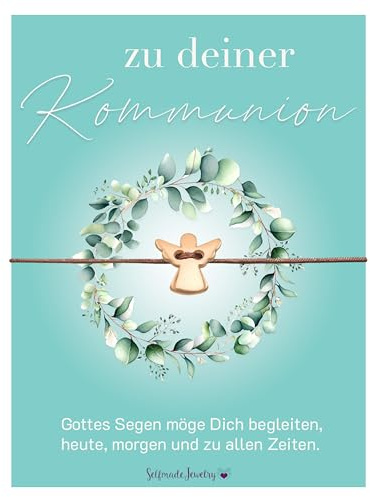 Selfmade Jewelry Armband auf Kommunionkarte als Kommunion Geschenk Mädchen Junge Erstkommunion - handgemacht in Deutschland