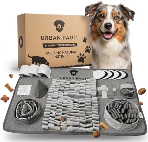 URBAN PAUL Schnüffelteppich für Hunde -Explore- Vielfältige Schnüffelmatte | Intelligenzspielzeug mit 3 Schwierigkeitslevel - waschbar und robust - NEU - Für echte Abenteurer