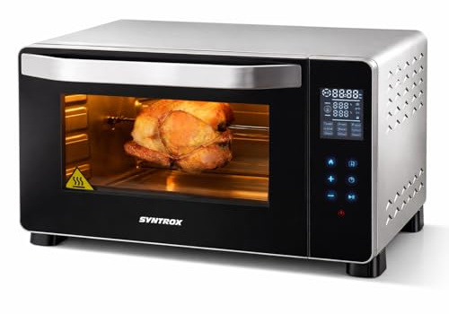 Syntrox Germany 45 l Kleiner Mini Backofen Montox | Miniofen | Pizzaofen | Pizzabackofen, inklusive Zubehör. 2000 Watt, integrierter Timer, für kleine Küchen